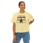 Banned to the Outfield Women's Boxy Tee – Baseball Mom/Fan Graphic Shirt