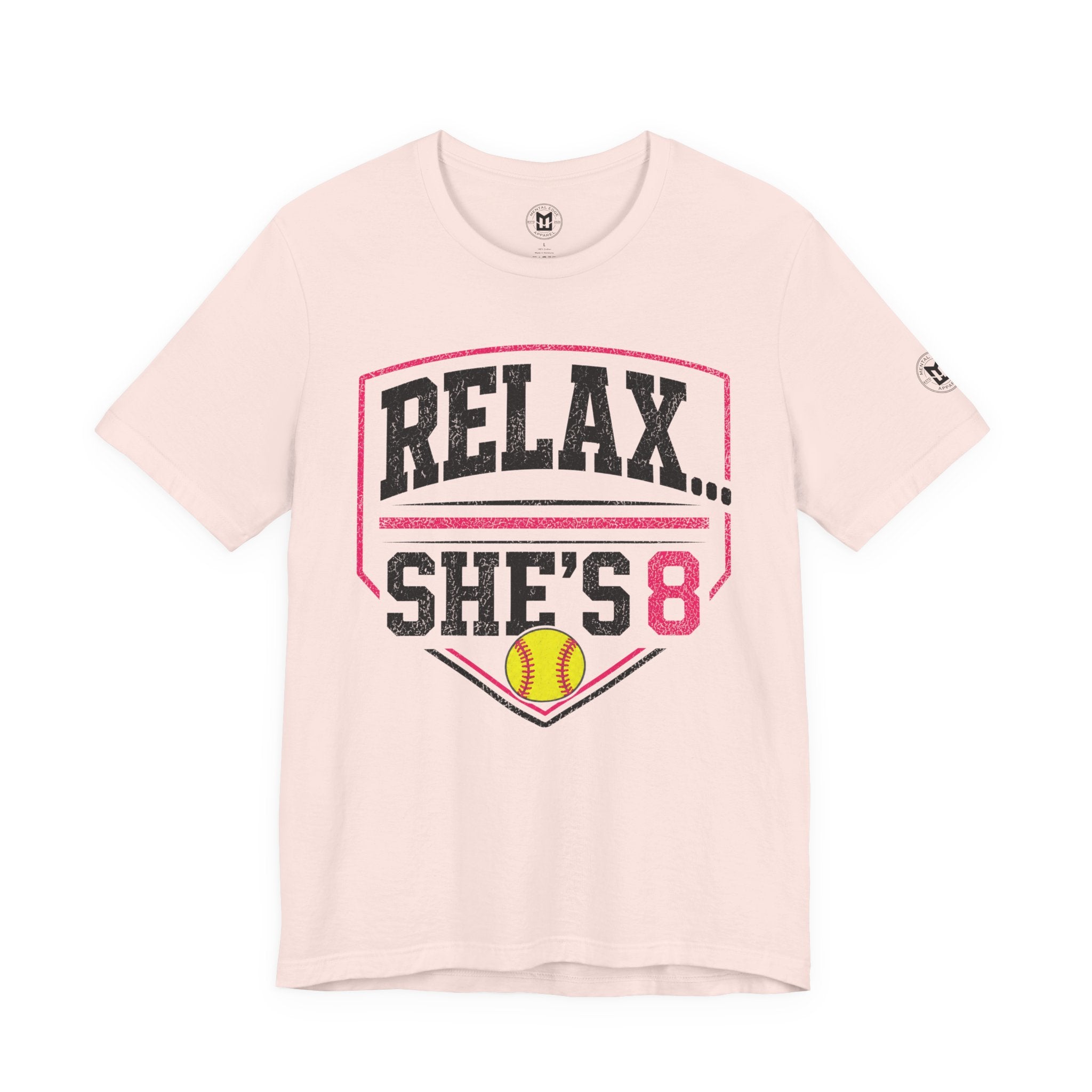 'Relax... She's 8' Softball Parents Tee