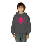Youth Hoodie – 'ME' Pink Shield Front & "Mental Edge" Back Athletic Logo