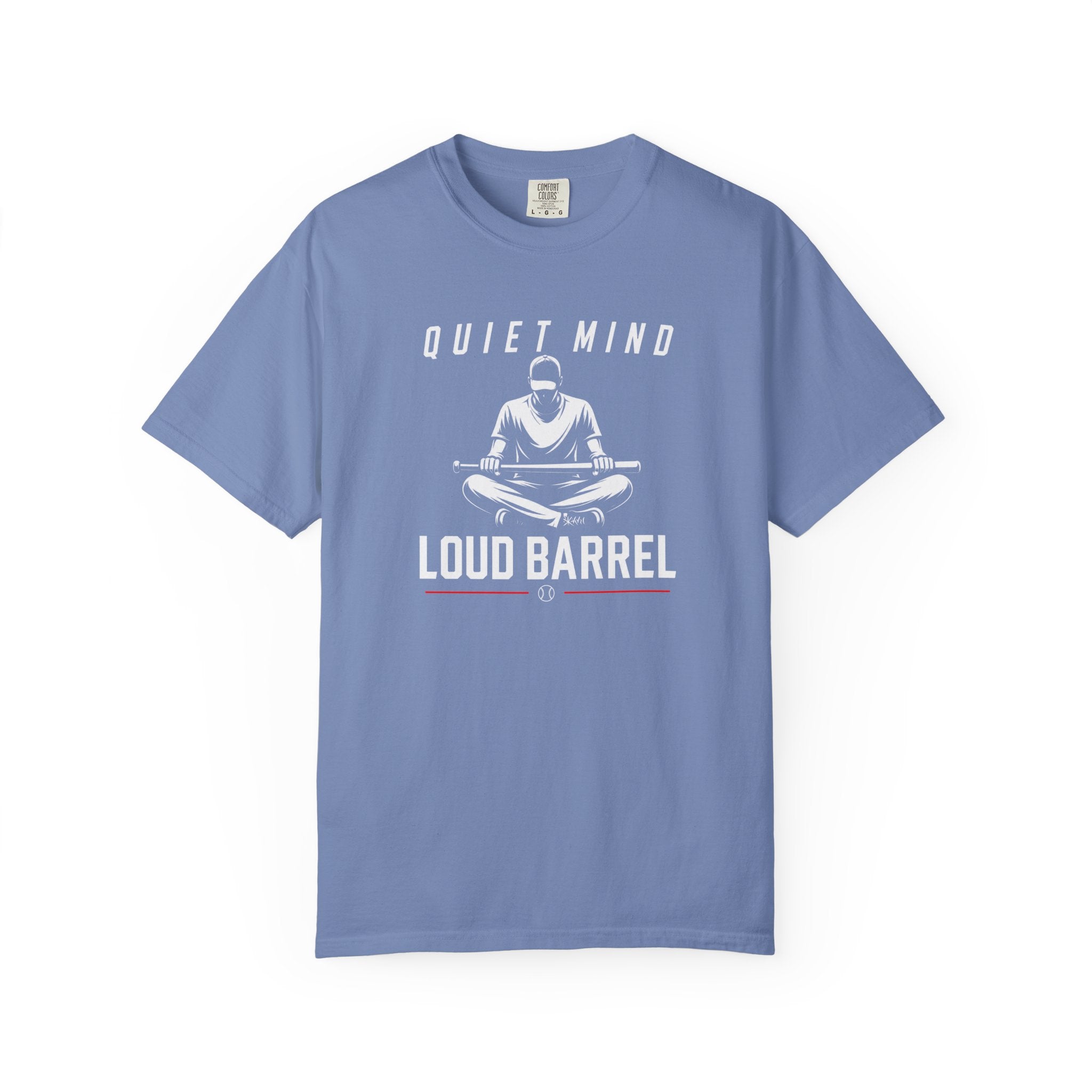 Quiet Mind Loud Barrel T-Shirt — Meditation Baseball Graphic Tee