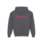 Youth Hoodie – 'ME' Pink Shield Front & "Mental Edge" Back Athletic Logo