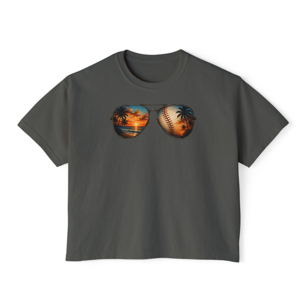 Sunglasses Sunset Baseball Women's Boxy Tee