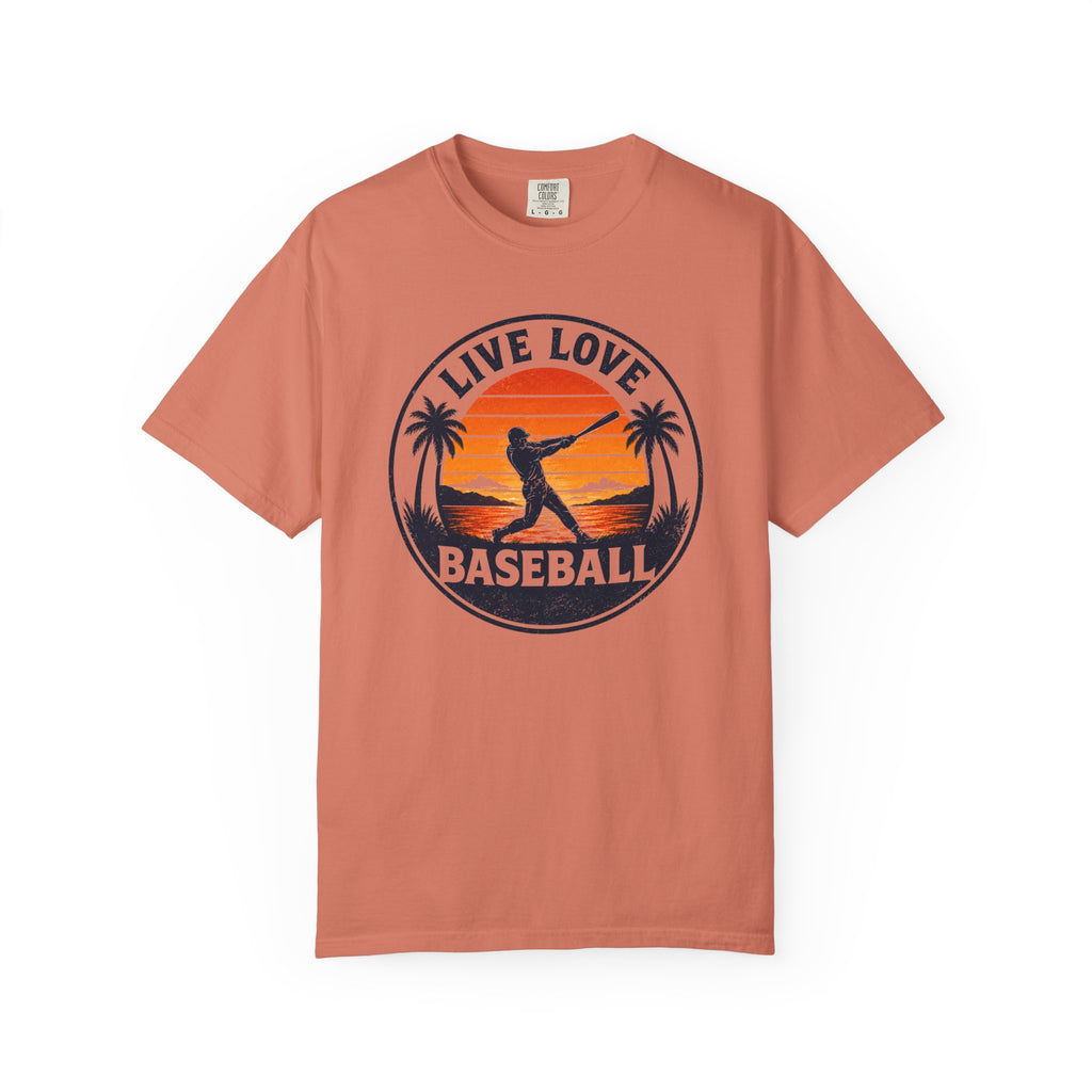Live Love Baseball Unisex Garment-Dyed T-shirt