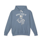 Still Got It Hoodie — Retro Skeleton Baseball Pullover