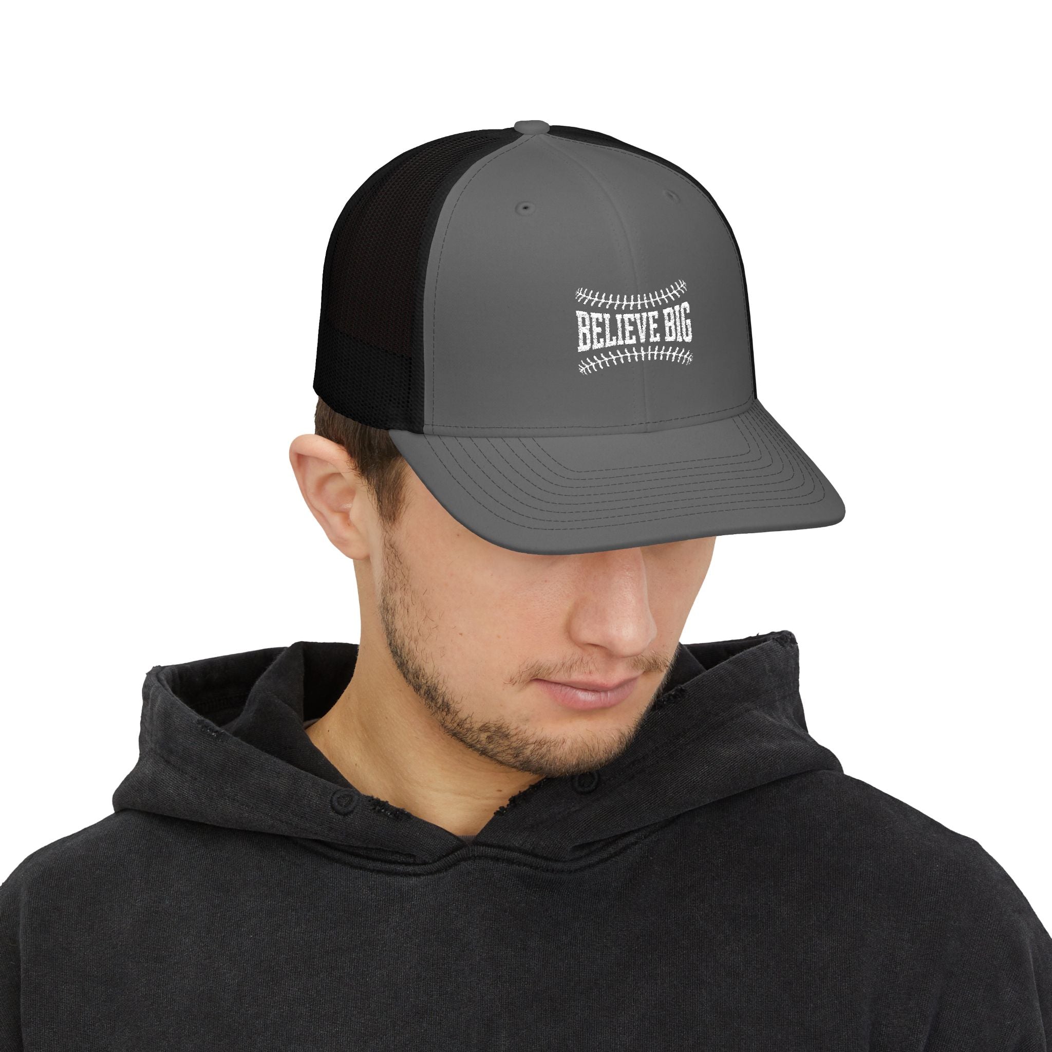 Believe Big Baseball Snapback Trucker Cap