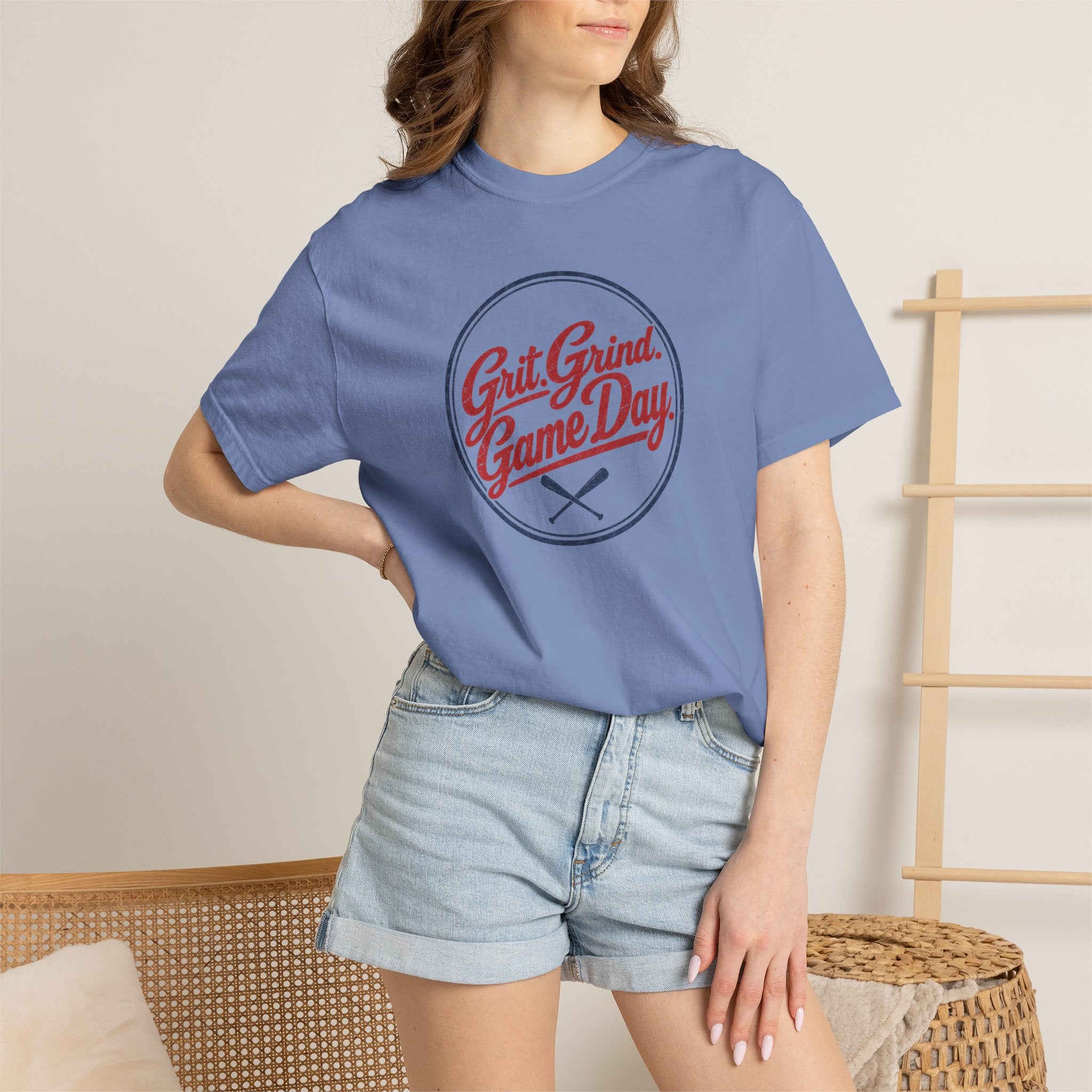 Adult Unisex  "Grit Grind Game Day" Comfort Colors Baseball Graphic Tee