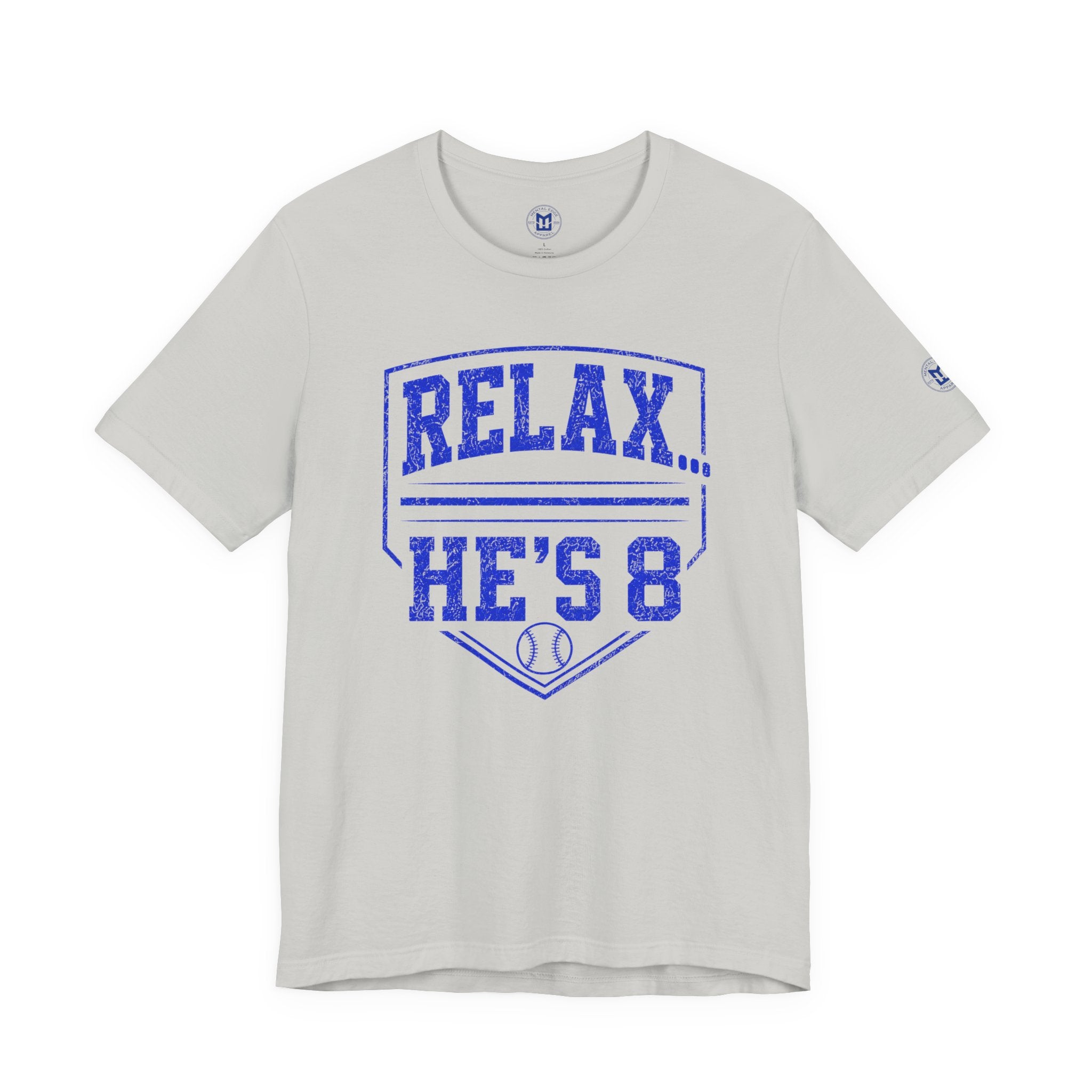 Relax... He's 8 Baseball Parent T-Shirt - Royal Blue