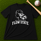 Flow State White Logo T-Shirt — Retro Athlete Graphic Tee