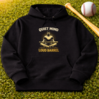 "Quiet Mind, Loud Barrel" Baseball Hoodie Meditation