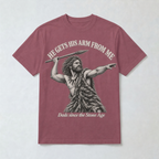 He Gets His Arm From Me Caveman Adult T-Shirt — "Dads since the Stone Age"