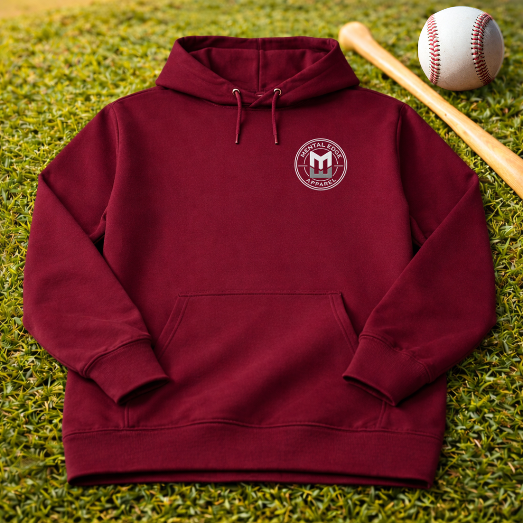 Mental Edge Embroidered Minimal Crest Hoodie — Eco Raglan Pullover