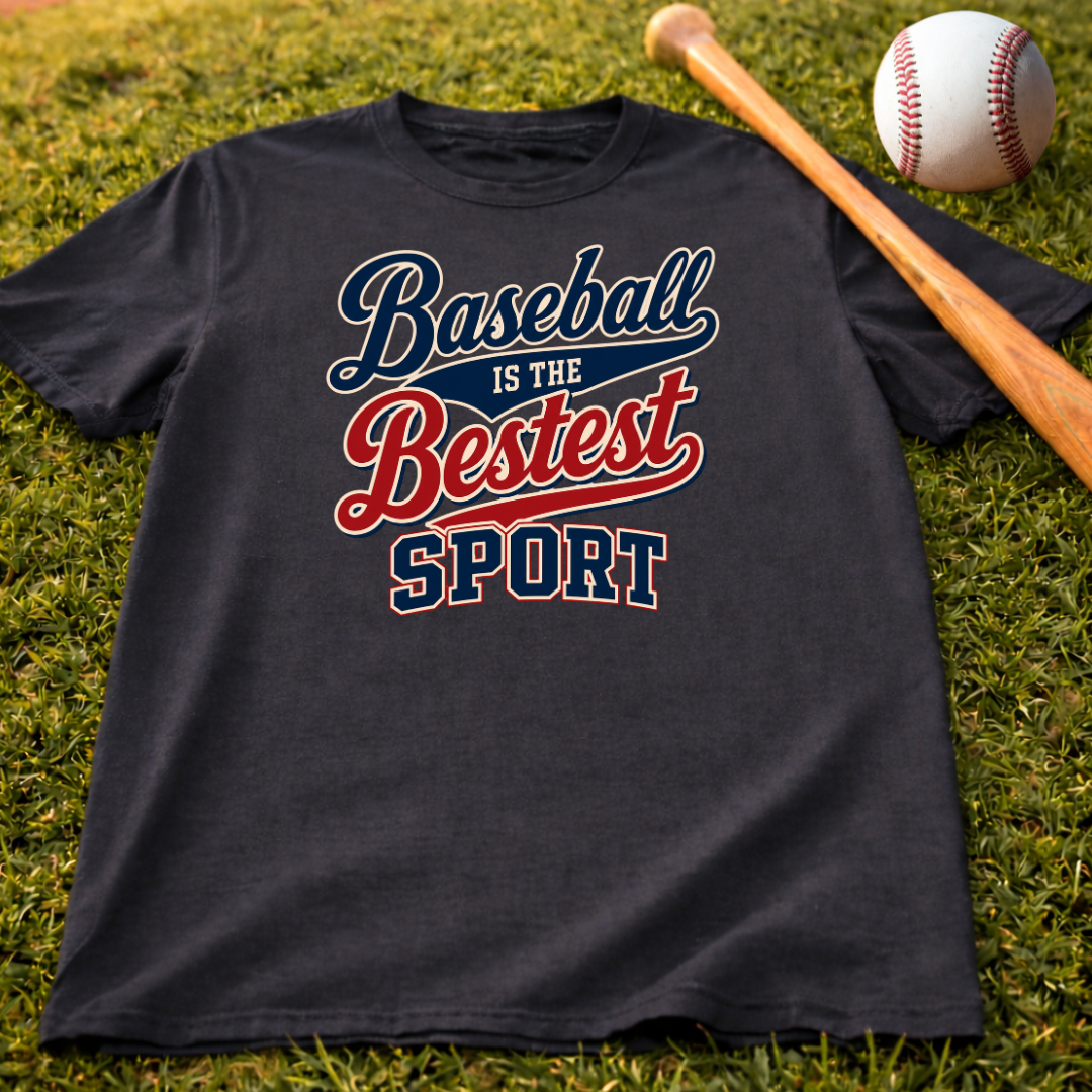 Kids Baseball Tee - "Baseball is the Bestest Sport" Vintage Graphic
