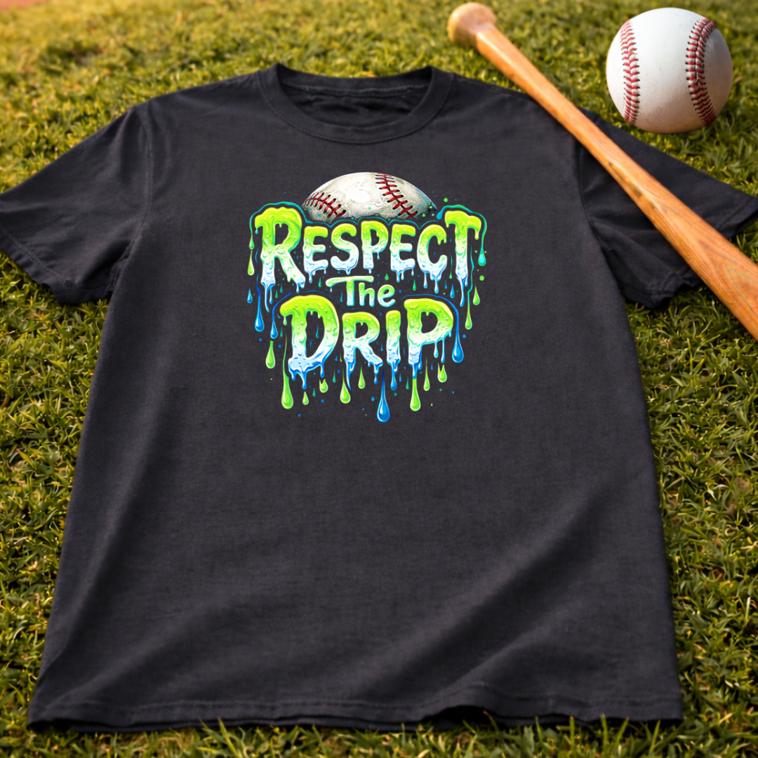 Kids Baseball T‑Shirt "Respect the Drip"