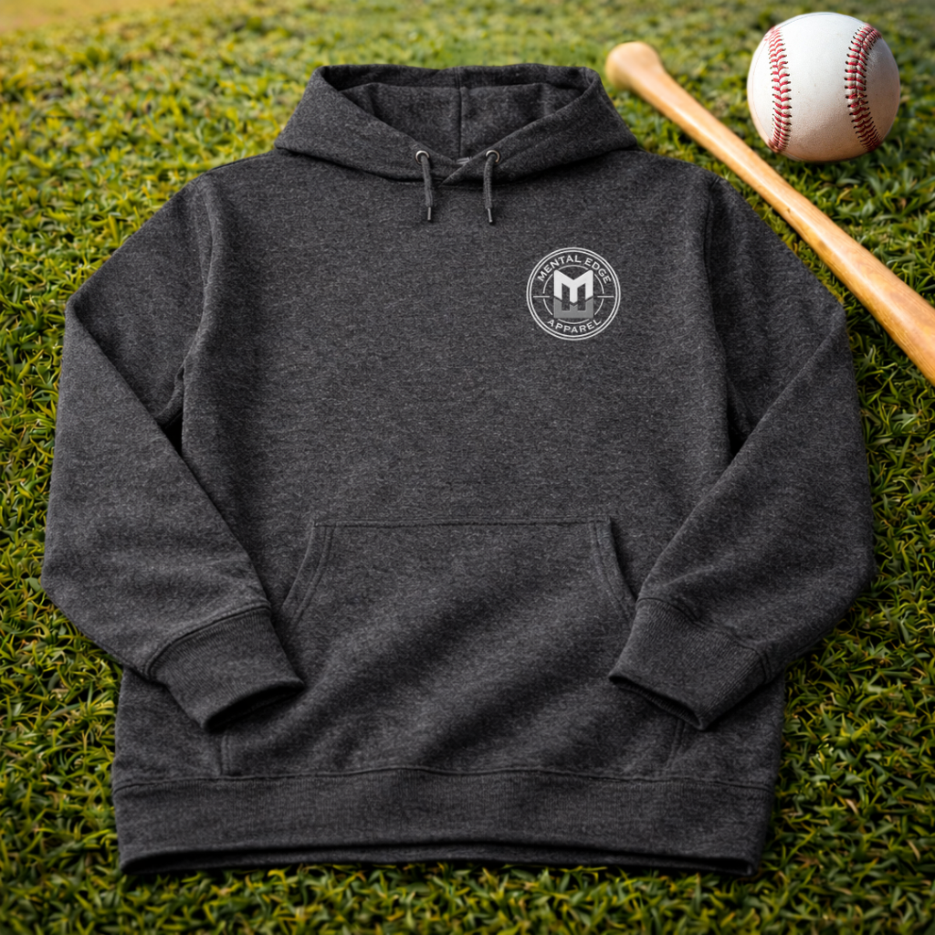 Mental Edge Embroidered Minimal Crest Hoodie — Eco Raglan Pullover
