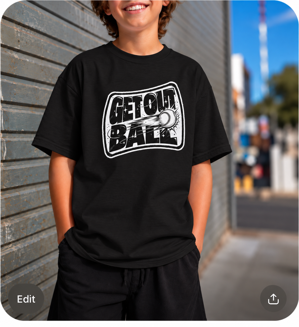 Kids Tee — "GET OT BALL" Vintage Baseball Graphic