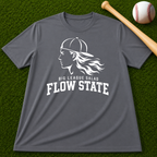 Flow State White Logo T-Shirt — Retro Athlete Graphic Tee