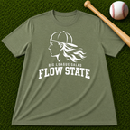 Flow State White Logo T-Shirt — Retro Athlete Graphic Tee