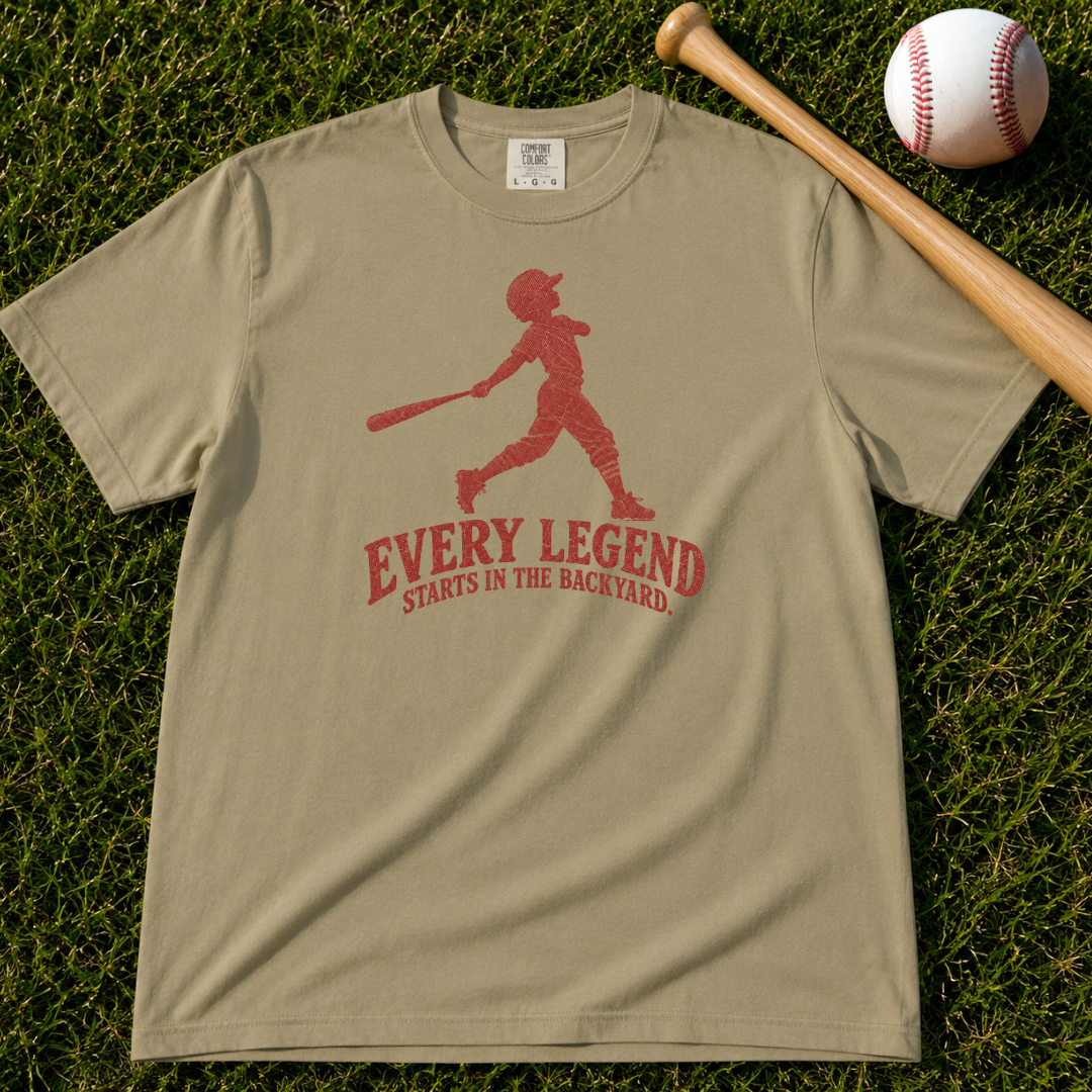 Adult Unisex "Every Legend Starts in the Backyard" Garment-Dyed T-shirt