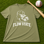 Flow State White Logo T-Shirt — Retro Athlete Graphic Tee