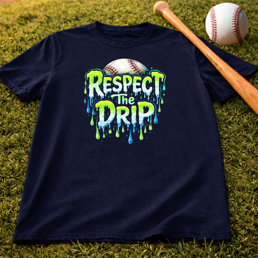 Kids Baseball T‑Shirt "Respect the Drip"