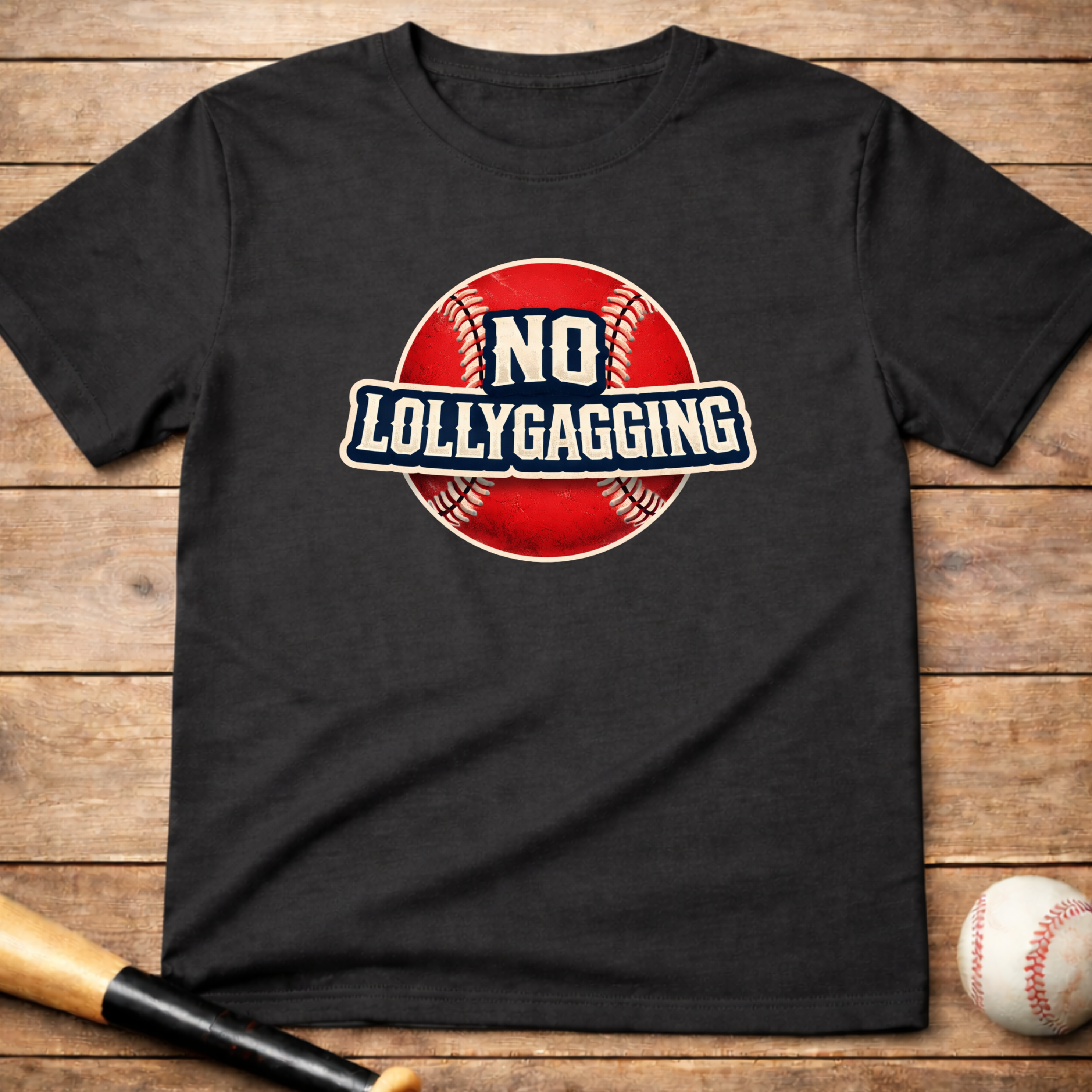 No Lollygagging Baseball T-Shirt — Vintage Sports Graphic Tee