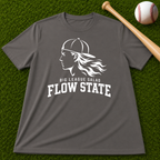 Flow State White Logo T-Shirt — Retro Athlete Graphic Tee