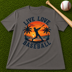 "Live Love Baseball" Sunset Palm Tee