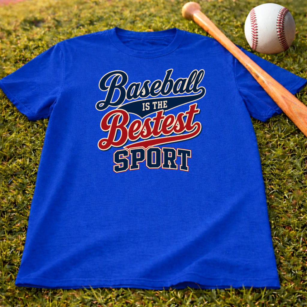 Kids Baseball Tee - "Baseball is the Bestest Sport" Vintage Graphic