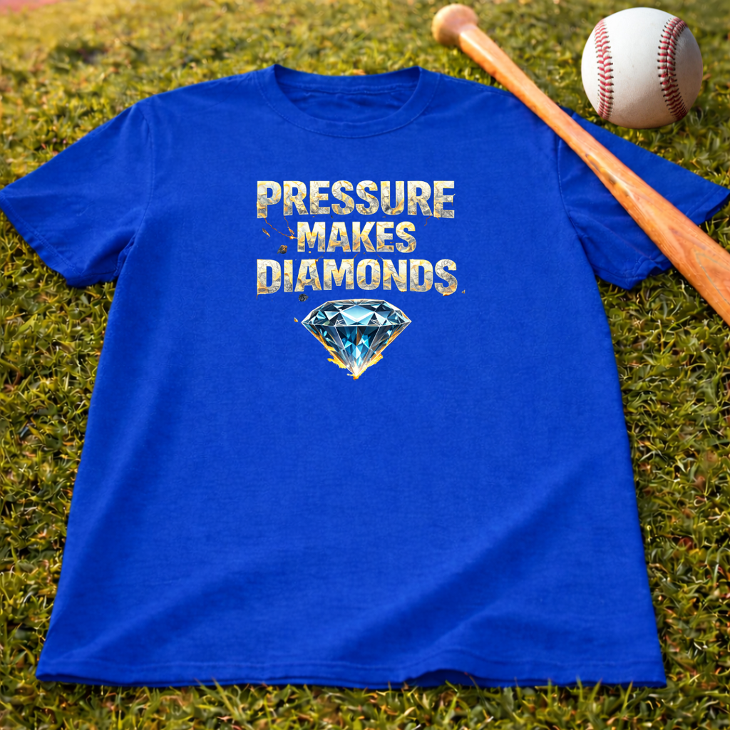 Youth 'Pressure Makes Diamonds' Baseball T‑Shirt
