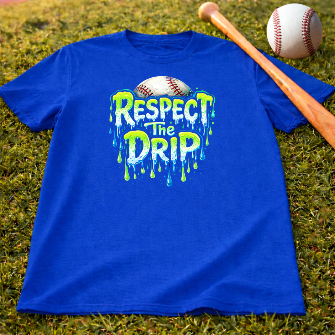 Kids Baseball T‑Shirt "Respect the Drip"