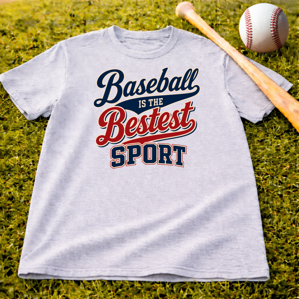 Kids Baseball Tee - "Baseball is the Bestest Sport" Vintage Graphic