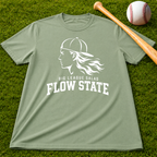 Flow State White Logo T-Shirt — Retro Athlete Graphic Tee