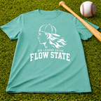 Flow State White Logo T-Shirt — Retro Athlete Graphic Tee