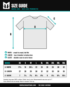 Next Level 3600 tee size guide