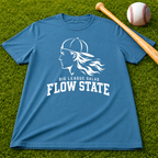 Flow State White Logo T-Shirt — Retro Athlete Graphic Tee