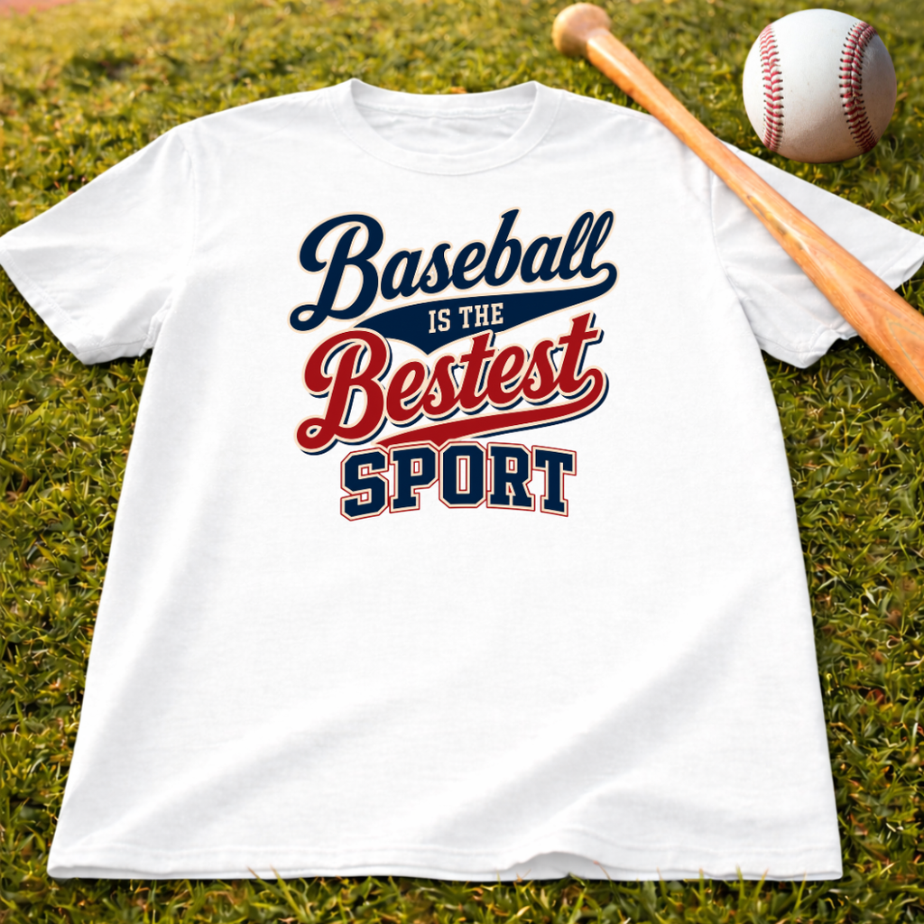 Kids Baseball Tee - "Baseball is the Bestest Sport" Vintage Graphic