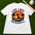 "Live Love Baseball" Sunset Palm Tee